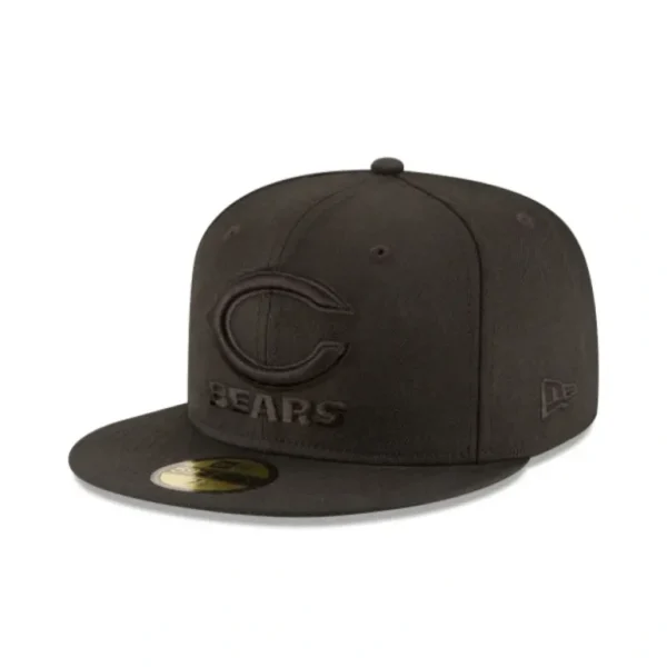 Shop Chicago Bears Black On Black 59FIFTY Fitted Hat - KTGCaps - Baseball caps for various teams, purchased online at a discount
