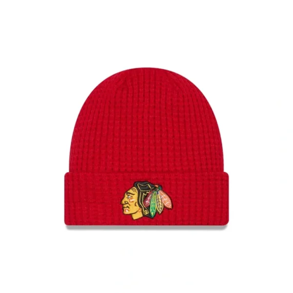 Discount Chicago Blackhawks Waffle Knit Beanie - KTGCaps - Baseball caps for various teams, purchased online at a discount