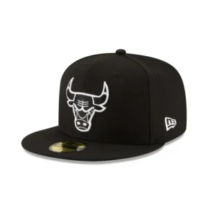 Fashion Chicago Bulls Black amp White 59FIFTY Fitted Hat - KTGCaps - Baseball caps for various teams, purchased online at a discount