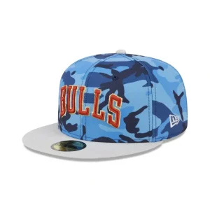 Hot Chicago Bulls Blue Camo 59FIFTY Fitted Hat - KTGCaps - Baseball caps for various teams, purchased online at a discount