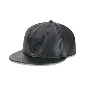 Fashion Chicago Bulls Genuine Leather Retro Crown 9FIFTY Strapback Hat - KTGCaps - Baseball caps for various teams, purchased online at a discount