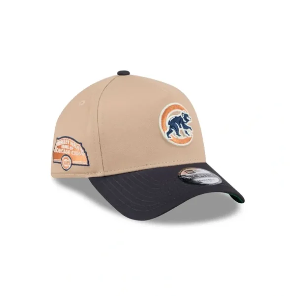 Discount Chicago Cubs Beige Khaki 9FORTY AFrame Snapback Hat - KTGCaps - Baseball caps for various teams, purchased online at a discount