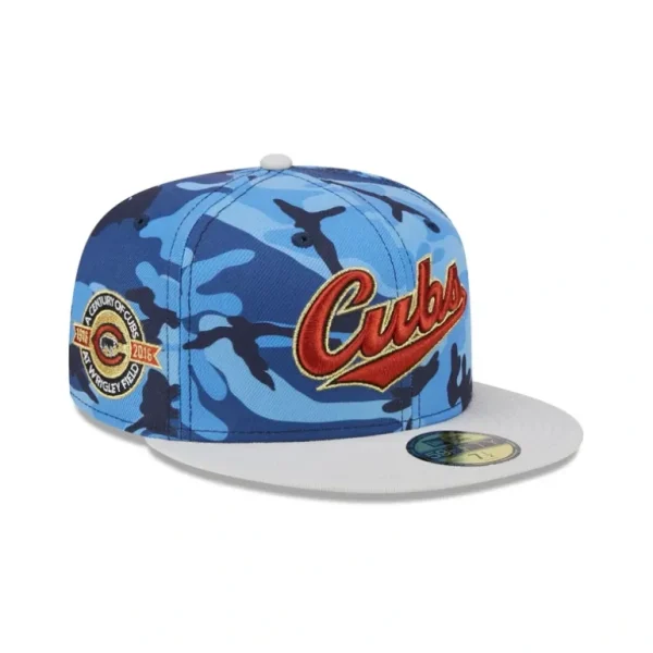 Flash Sale Chicago Cubs Blue Camo 59FIFTY Fitted Hat - KTGCaps - Baseball caps for various teams, purchased online at a discount