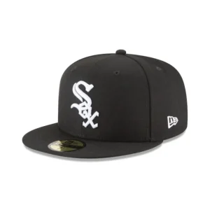 Flash Sale Chicago White Sox Black and White Basic 59FIFTY Fitted Hat - KTGCaps - Baseball caps for various teams, purchased online at a discount
