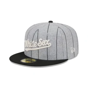 Fashion Chicago White Sox Heather Pinstripe 59FIFTY Fitted Hat - KTGCaps - Baseball caps for various teams, purchased online at a discount