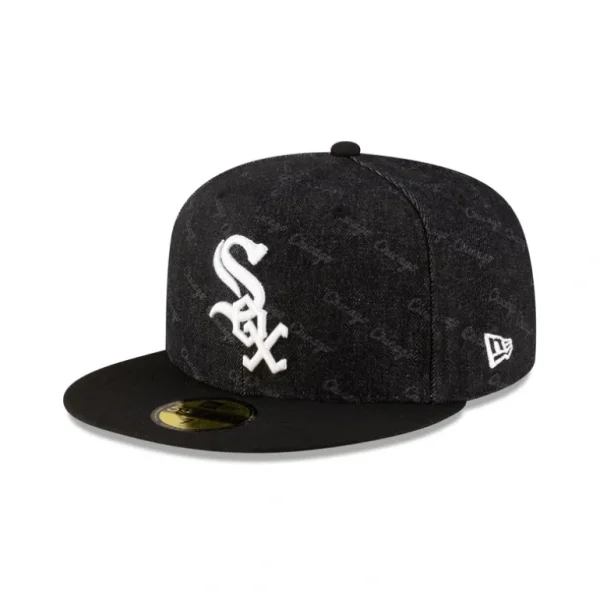 Discount Chicago White Sox Laser Burn Out Black 59FIFTY Fitted Hat - KTGCaps - Baseball caps for various teams, purchased online at a discount