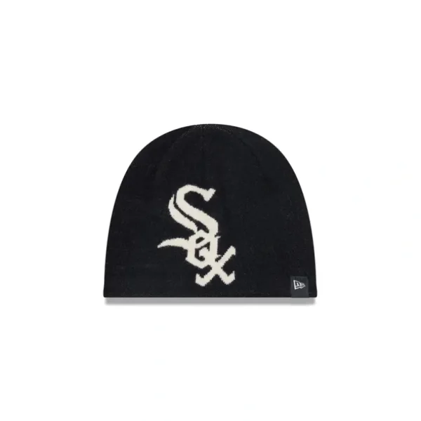 Flash Sale Chicago White Sox Team Mega Logo Knit Beanie - KTGCaps - Baseball caps for various teams, purchased online at a discount
