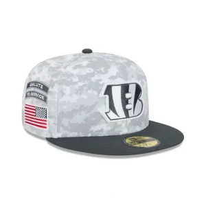 Discount Cincinnati Bengals 2024 Salute to Service 59FIFTY Fitted Hat - KTGCaps - Baseball caps for various teams, purchased online at a discount