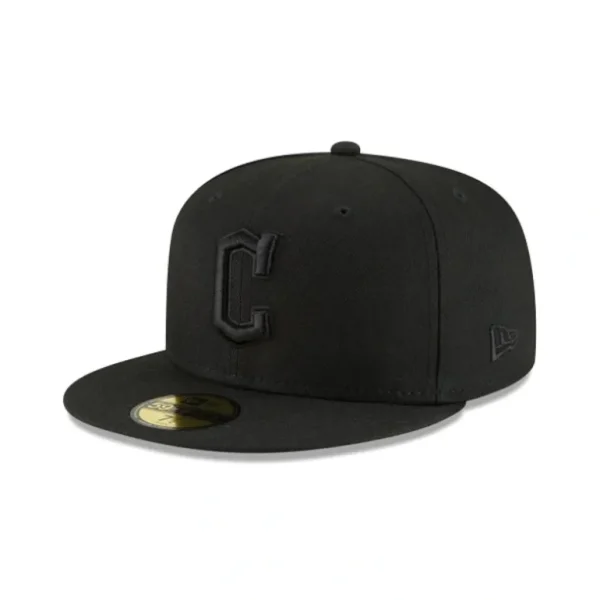 Flash Sale Cleveland Guardians Blackout Basic 59FIFTY Fitted Hat - KTGCaps - Baseball caps for various teams, purchased online at a discount