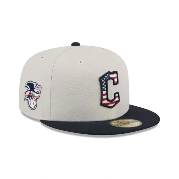 Clearance Cleveland Guardians Independence Day 2024 59FIFTY Fitted Hat - KTGCaps - Baseball caps for various teams, purchased online at a discount