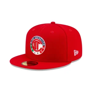 Hot Club Deportivo Toluca Red 59FIFTY Fitted Hat - KTGCaps - Baseball caps for various teams, purchased online at a discount