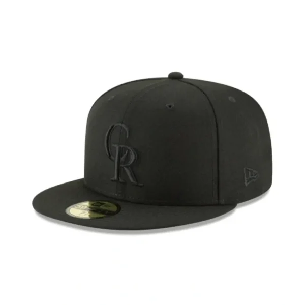 Best Sale Colorado Rockies Blackout Basic 59FIFTY Fitted Hat - KTGCaps - Baseball caps for various teams, purchased online at a discount