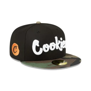 Clearance Cookies Camo Visor 59FIFTY Fitted Hat - KTGCaps - Baseball caps for various teams, purchased online at a discount
