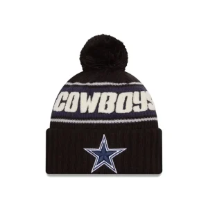 Fashion Dallas Cowboys 2024 Cold Weather Black Pom Knit Hat - KTGCaps - Baseball caps for various teams, purchased online at a discount