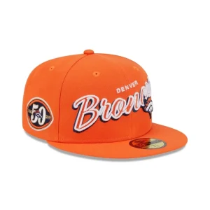 Fashion Denver Broncos Script Sided 59FIFTY Fitted Hat - KTGCaps - Baseball caps for various teams, purchased online at a discount
