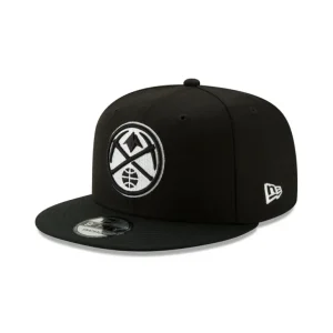 Clearance Denver Nuggets Basic Black amp White 9FIFTY Snapback Hat - KTGCaps - Baseball caps for various teams, purchased online at a discount