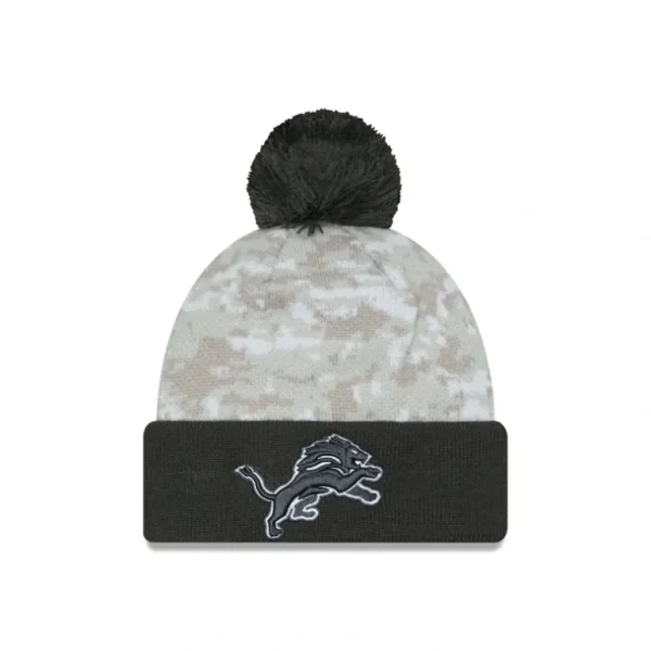 Shop Detroit Lions 2024 Salute to Service Pom Knit Hat - KTGCaps - Baseball caps for various teams, purchased online at a discount