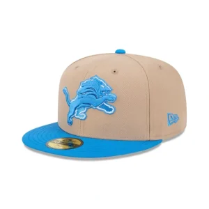 Discount Detroit Lions Camel 59FIFTY Fitted Hat - KTGCaps - Baseball caps for various teams, purchased online at a discount