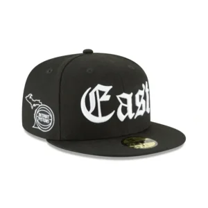 Flash Sale Detroit Pistons League Script 59FIFTY Fitted Hat - KTGCaps - Baseball caps for various teams, purchased online at a discount