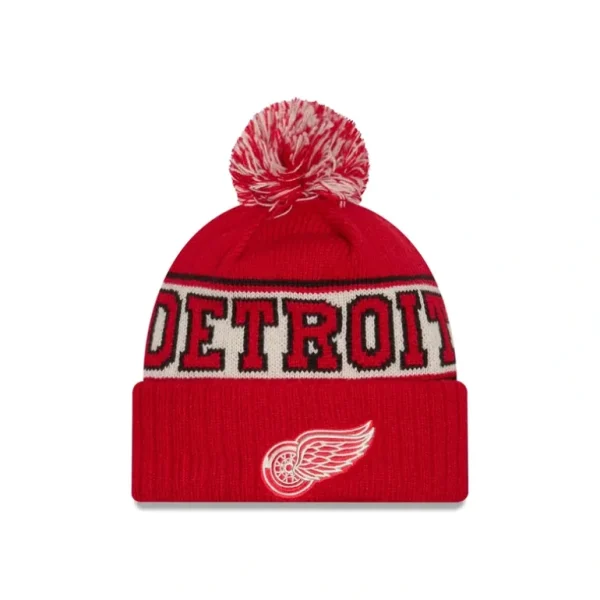 Fashion Detroit Red Wings Retro Pom Knit Hat - KTGCaps - Baseball caps for various teams, purchased online at a discount