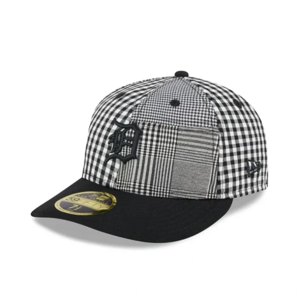 Fashion Detroit Tigers Patch Plaid Low Profile 59FIFTY Fitted Hat - KTGCaps - Baseball caps for various teams, purchased online at a discount