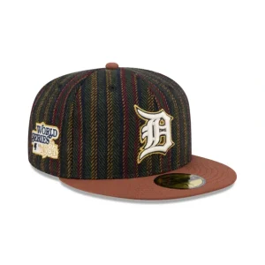 Fashion Detroit Tigers Vintage Herringbone 59FIFTY Fitted Hat - KTGCaps - Baseball caps for various teams, purchased online at a discount