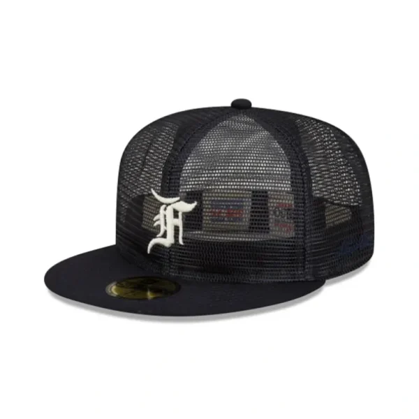 Fashion Fear of God Essential Full Mesh Blue 59FIFTY Fitted Hat - KTGCaps - Baseball caps for various teams, purchased online at a discount