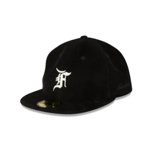 Clearance Fear of God Essentials Corduroy Black 59FIFTY Fitted Hat - KTGCaps - Baseball caps for various teams, purchased online at a discount