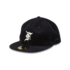 Shop Fear of God Essentials Corduroy Navy 59FIFTY Fitted Hat - KTGCaps - Baseball caps for various teams, purchased online at a discount