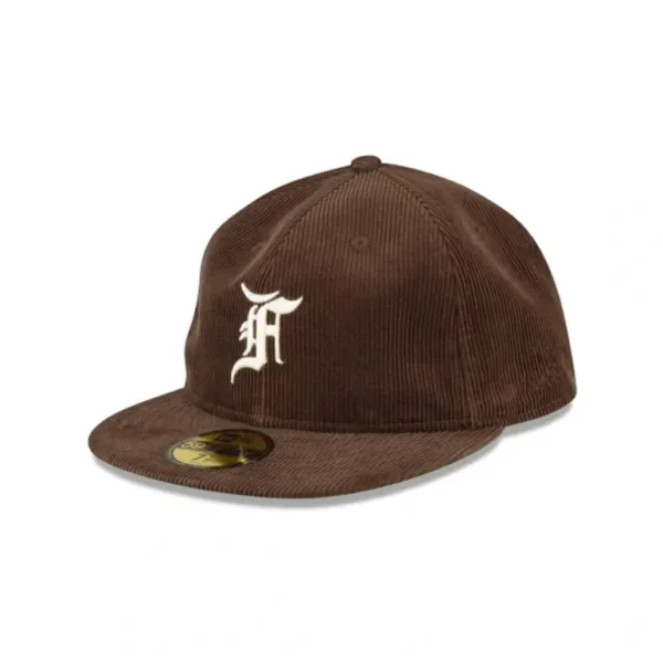 Discount Fear of God Essentials Corduroy Walnut 59FIFTY Fitted Hat - KTGCaps - Baseball caps for various teams, purchased online at a discount