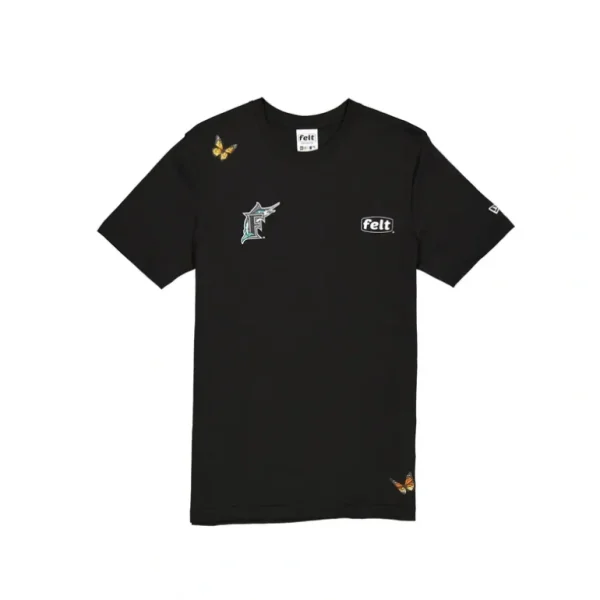 Shop FELT x Miami Marlins Black TShirt - KTGCaps - Baseball caps for various teams, purchased online at a discount