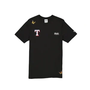 Clearance FELT x Texas Rangers Black TShirt - KTGCaps - Baseball caps for various teams, purchased online at a discount