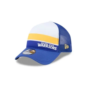 Discount Golden State Warriors Color Block 9FORTY AFrame Trucker Snapback Hat - KTGCaps - Baseball caps for various teams, purchased online at a discount