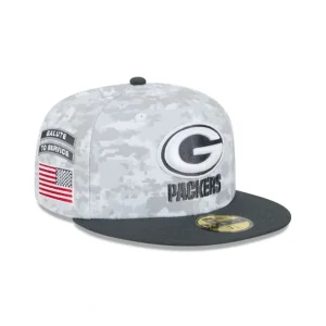 Discount Green Bay Packers 2024 Salute to Service 59FIFTY Fitted Hat - KTGCaps - Baseball caps for various teams, purchased online at a discount