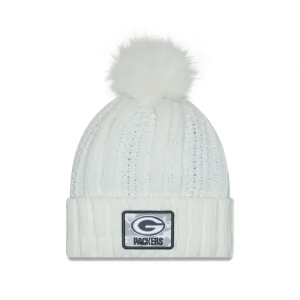 Sale Green Bay Packers 2024 Salute to Service Womens Pom Knit Hat - KTGCaps - Baseball caps for various teams, purchased online at a discount