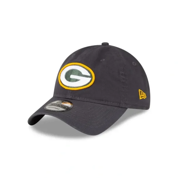 Fashion Green Bay Packers NFL Core Classic Graphite 9TWENTY Adjustable - KTGCaps - Baseball caps for various teams, purchased online at a discount
