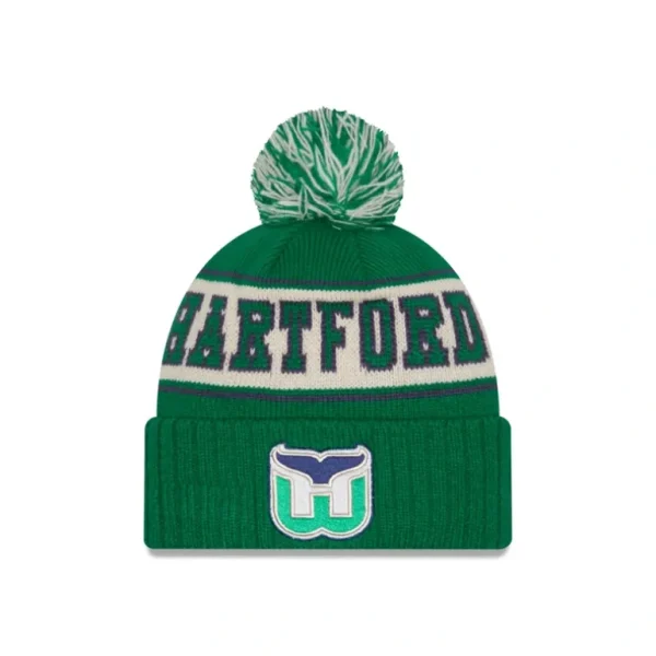 Clearance Hartford Whalers Retro Pom Knit Hat - KTGCaps - Baseball caps for various teams, purchased online at a discount