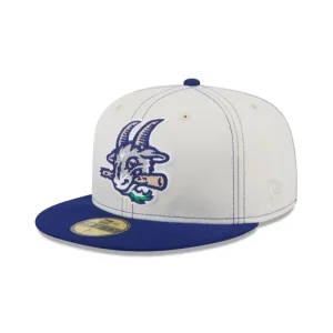 Flash Sale Hartford Yard Goats Sandy Linen 59FIFTY Fitted Hat - KTGCaps - Baseball caps for various teams, purchased online at a discount