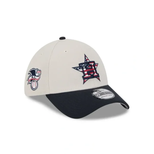 Discount Houston Astros Independence Day 2024 39THIRTY Stretch Fit Hat - KTGCaps - Baseball caps for various teams, purchased online at a discount