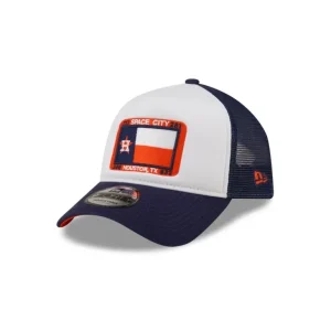 Flash Sale Houston Astros White Crown 9FORTY AFrame Trucker Hat - KTGCaps - Baseball caps for various teams, purchased online at a discount