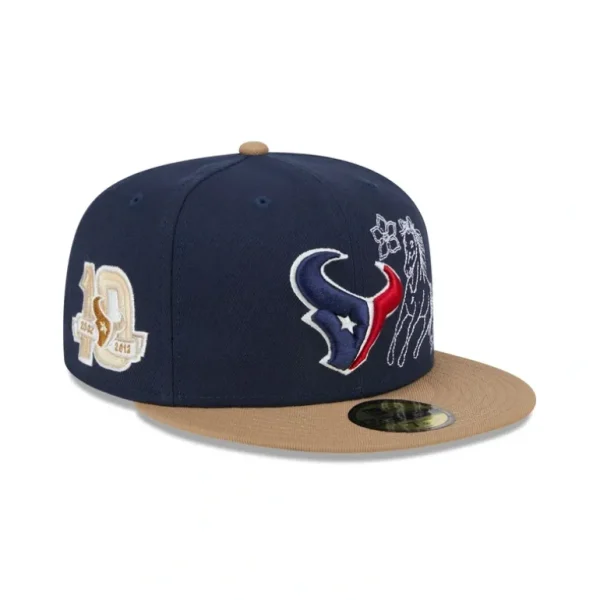 Fashion Houston Texans Western Khaki 59FIFTY Fitted Hat - KTGCaps - Baseball caps for various teams, purchased online at a discount