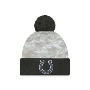 Clearance Indianapolis Colts 2024 Salute to Service Pom Knit Hat - KTGCaps - Baseball caps for various teams, purchased online at a discount
