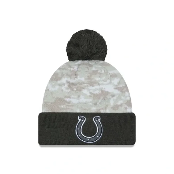 Clearance Indianapolis Colts 2024 Salute to Service Pom Knit Hat - KTGCaps - Baseball caps for various teams, purchased online at a discount