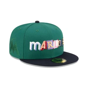 Outlet Just Caps Note Pack Miami Marlins 59FIFTY Fitted Hat - KTGCaps - Baseball caps for various teams, purchased online at a discount