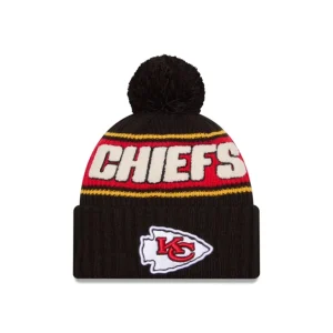 Outlet Kansas City Chiefs 2024 Cold Weather Black Pom Knit Hat - KTGCaps - Baseball caps for various teams, purchased online at a discount
