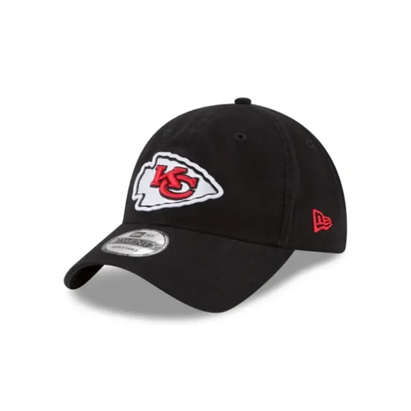Flash Sale Kansas City Chiefs Core Classic Black 9TWENTY Adjustable Hat - KTGCaps - Baseball caps for various teams, purchased online at a discount