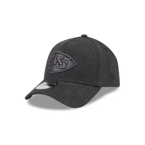 Online Kansas City Chiefs Logo Essentials Black 9FORTY AFrame Snapback Hat - KTGCaps - Baseball caps for various teams, purchased online at a discount