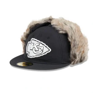 Clearance Kansas City Chiefs Winter Dog Ear Retro Crown 59FIFTY Fitted Hat - KTGCaps - Baseball caps for various teams, purchased online at a discount