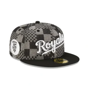 Flash Sale Kansas City Royals Pattern Denim 59FIFTY Fitted Hat - KTGCaps - Baseball caps for various teams, purchased online at a discount
