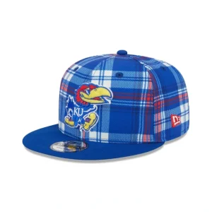 Flash Sale Kansas Jayhawks Plaid 9FIFTY Snapback Hat - KTGCaps - Baseball caps for various teams, purchased online at a discount